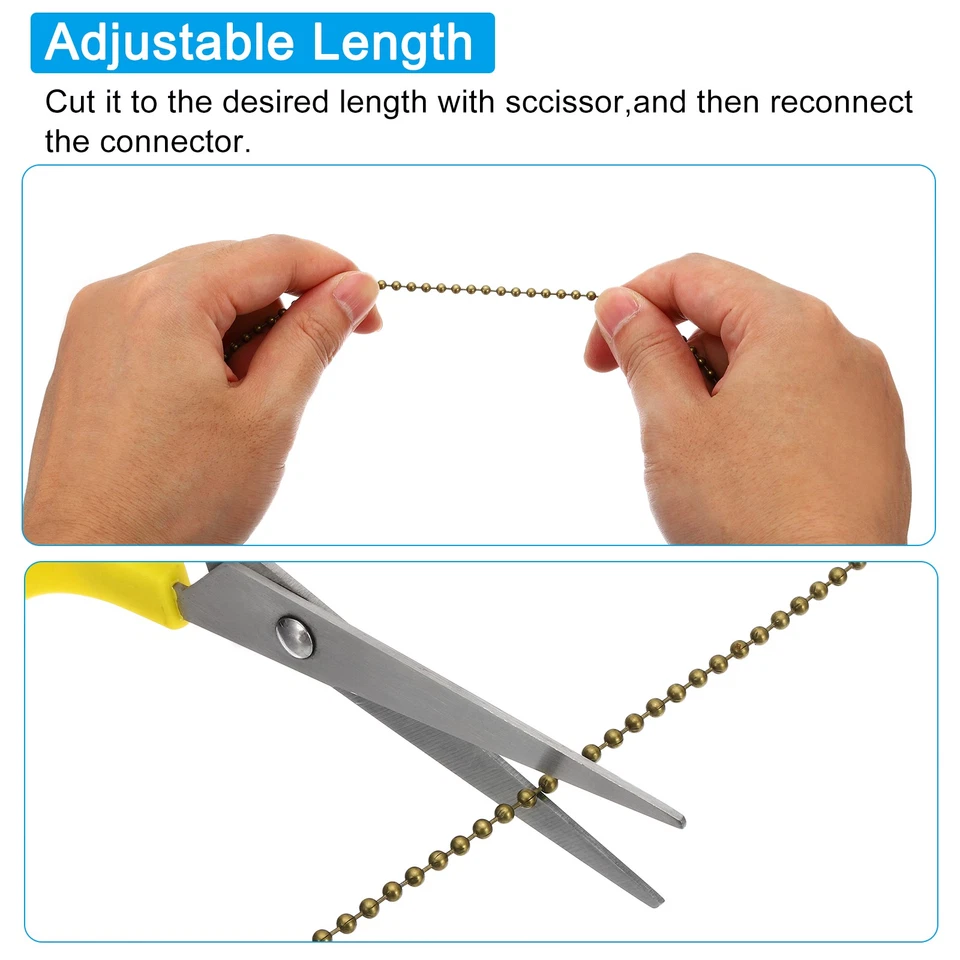 Ventilador de techo 4 piezas 1M cadena de tracción con cuentas con colgante de bola bronce Foto 4 de 4