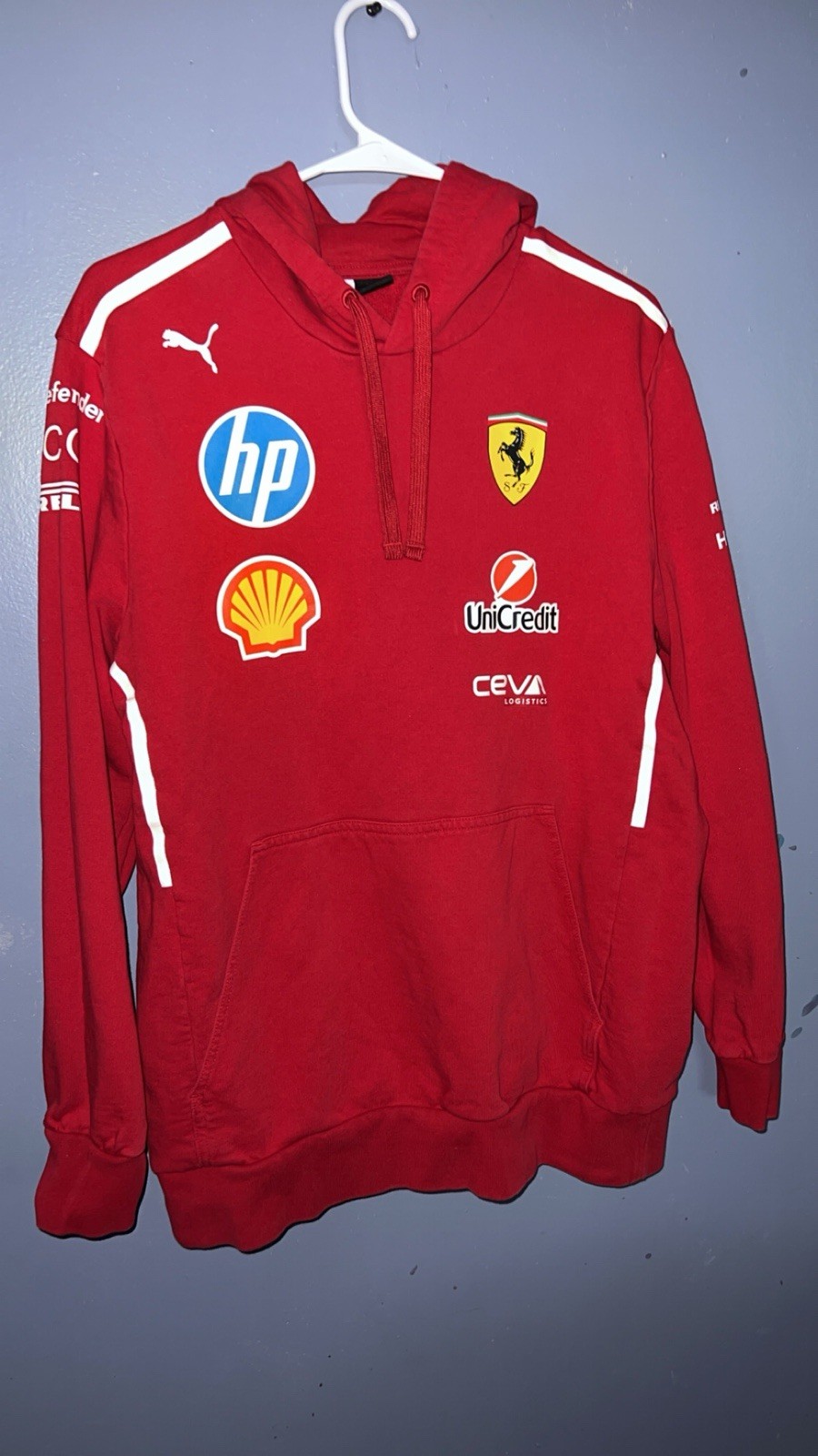 PUMA Ferrari F1 Racing Team Men's Pullover Hoodie Size Large