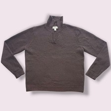 St Johns Bay Men's Brown Knit Mock Neck Pullover Sweater Size XL