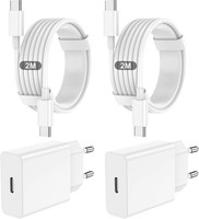 USB-C LadegeräT 20W 2Er Pack Mit 2M Kabel SchnellladegeräT FüR Iphone Ipad