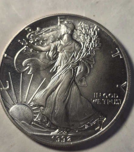 1992 Silver Eagle $1 Dollar 1oz Uncirculated .999 -MS-Brilliant Uncirculated-
