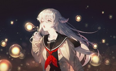 Anime Art Portrait 2D Hair Bubbles School 11x17 Poster