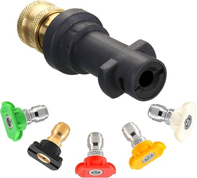 #ad #ad Pressure Washer Gun Adapter with 5 Nozzles 1 4#x27;#x27; Quick Connect Fitting $23.99