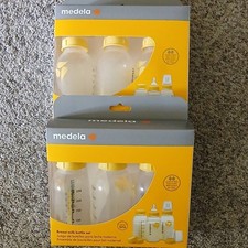 2 Medela 250ml/8oz BPA-Free Bottle Set Wide Base Silicone Medium Flow 4-12m