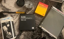 Vintage Kodak Darkroom Lot – Polycontrast II Filters, Tank, Film, Bogen Printer