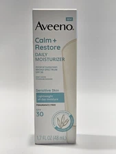 Aveeno Calm Restore Daily Moisturizer Broad Spectrum SPF 30 1.7 FL OZ Exp 04/26