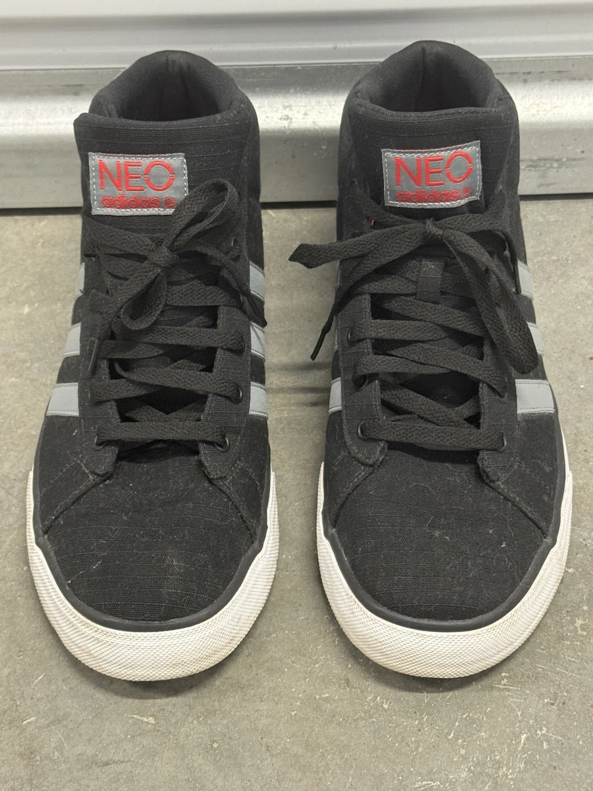 Adidas Ortholite NEO Black w/Gray Stripes #G66470 Men’s Size 12 Sneakers