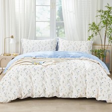 SAPHREAS King Size Blue Floral Duvet Cover Set 3pcs 104"x90" , Artemis