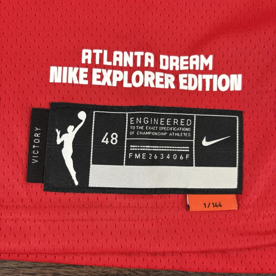Nike Tiffany Hayes Atlanta Dream #15 Red Explorer WNBA Victory Jersey Sz 48 L - Image 3 of 4