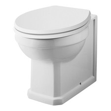Traditional Back to Wall Toilet Pan, Classic White Ceramic WC with Timeless Bath