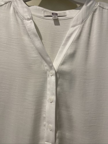 Etcetera Long Sleeve V-Neck Polyester 3-Button Blouse Size 10 Never Worn Luxury - Picture 2 of 9