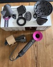 Dyson Supersonic Hair Dryer Gray Pink Diffuser Flyaway Gentle Air Attachments
