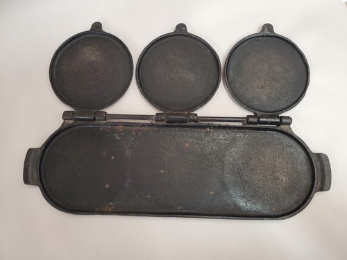 Pre Griswold Erie No 8 HTF Cast Iron Flop Cake Griddle 2408/2406 - Picture 4 of 19