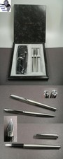 Elysee Dynamic Steel Fountain Pen And Ballpoint Pen Top Condition With Case