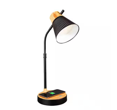 Ottlite Black Wireless Phone Charging LED Table Lamp with USB Port