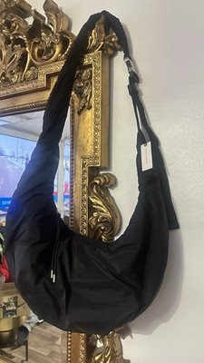 Dolce Vita Black Crescent Shoulder Bag Zip Closure Silver Hardware Women s