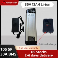 36V 12Ah EBIKE Fish Case Battery Lithium Li-ion BMS Electric Bicycle Motorcycle