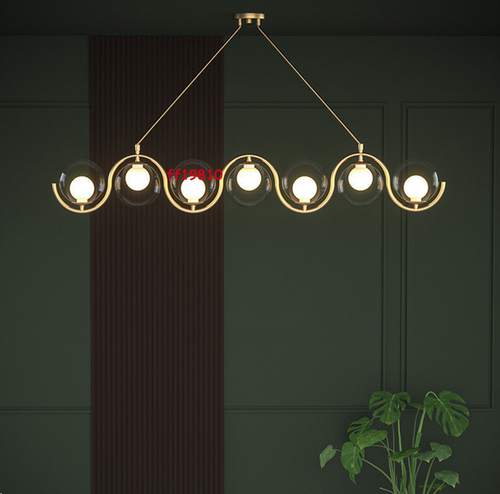 Modern Glass ball LED Pendant Lamp Suspension Chandelier Wave Ceiling lights - Picture 2 of 9