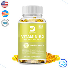 120 Capsules Vitamin K2 Supplement Vitamin K2 MK7 Supports Bone  Heart Health
