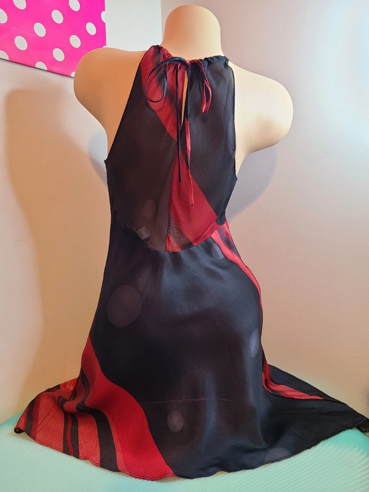 UNDERCOVER Vestito Slip Babydoll Vintage Victoria's Secret 100% Seta Halter Taglia S