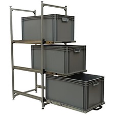 Wohnmobil Regalsystem Vollauszug 3 mal Heckgarage WOMO Euro Box 40cm x 60cm