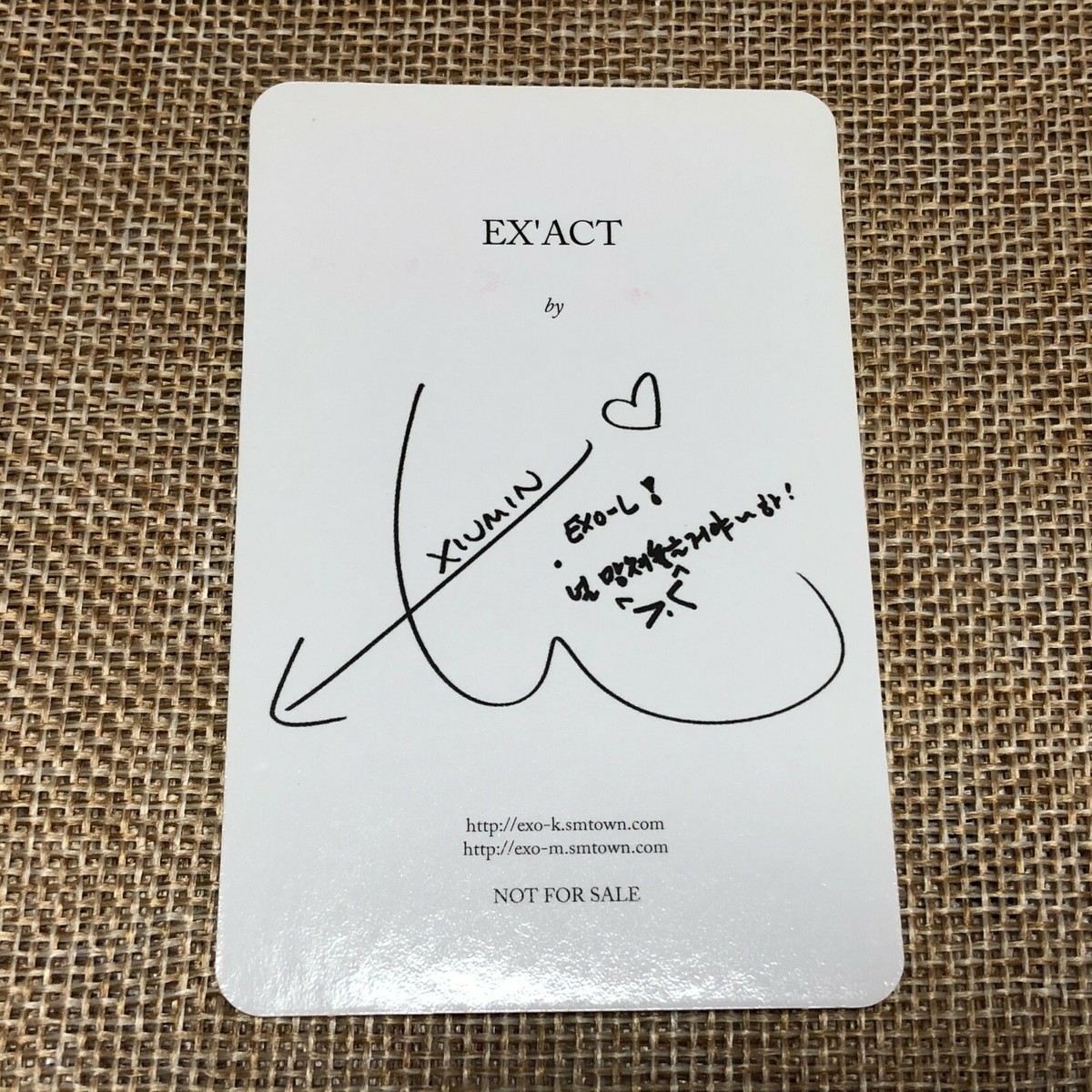 EXO XIUMIN [ EXACT EX'ACT ] Official Photocard, 3rd Album / New