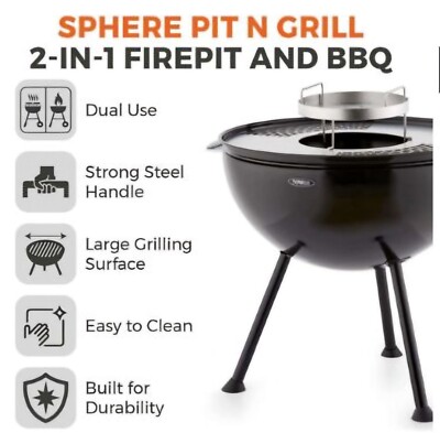 2 in 1 Kugel Feuerstelle N BBQ Grill **KOSTENLOSES GESCHENK ENTHALTEN**