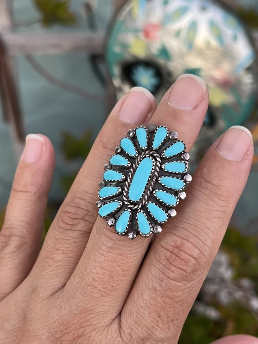 Turquoise clearance cluster ring