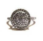 GIA 14k white gold 1.63ct round diamond double halo cluster ring 5.9g 8.75 — photo 2