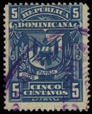 DOMINICAN REPUBLIC 98a - Coat of Arms "Perf 14.0 x 14.0" (pb14971)