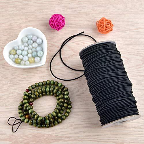 Zealor 2mm Black Elastic Cord - 100 Meters Roll | Jewelry Making String For Bracelets & Beading - View #4