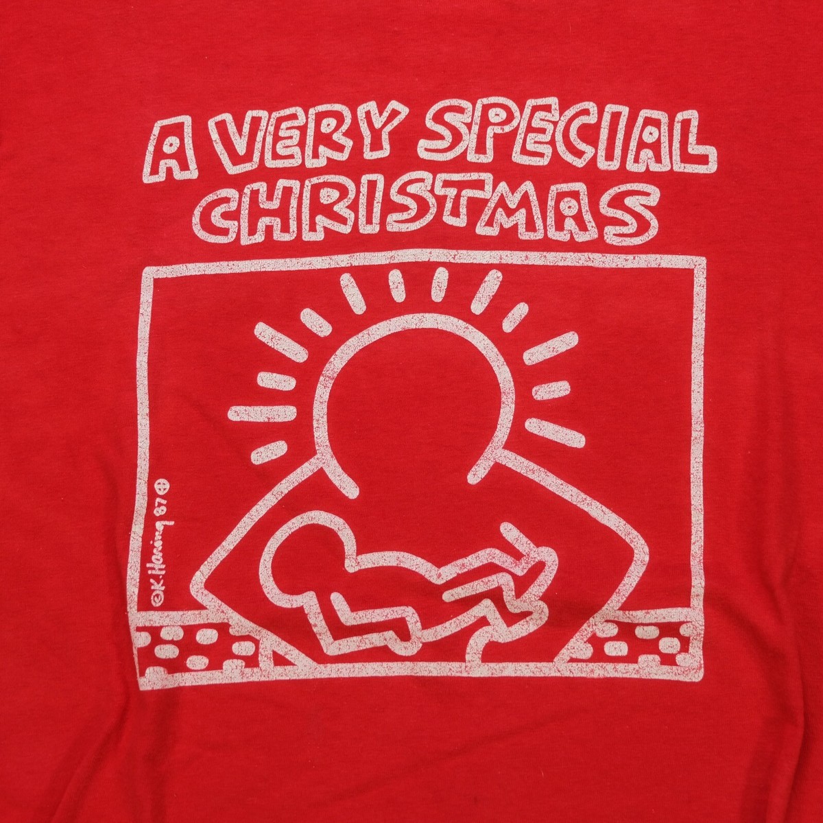Rare VTG Keith Haring A Very Special Christmas 1987 Long Rare VTG Keith Haring A Very Special Christmas 1987 Long