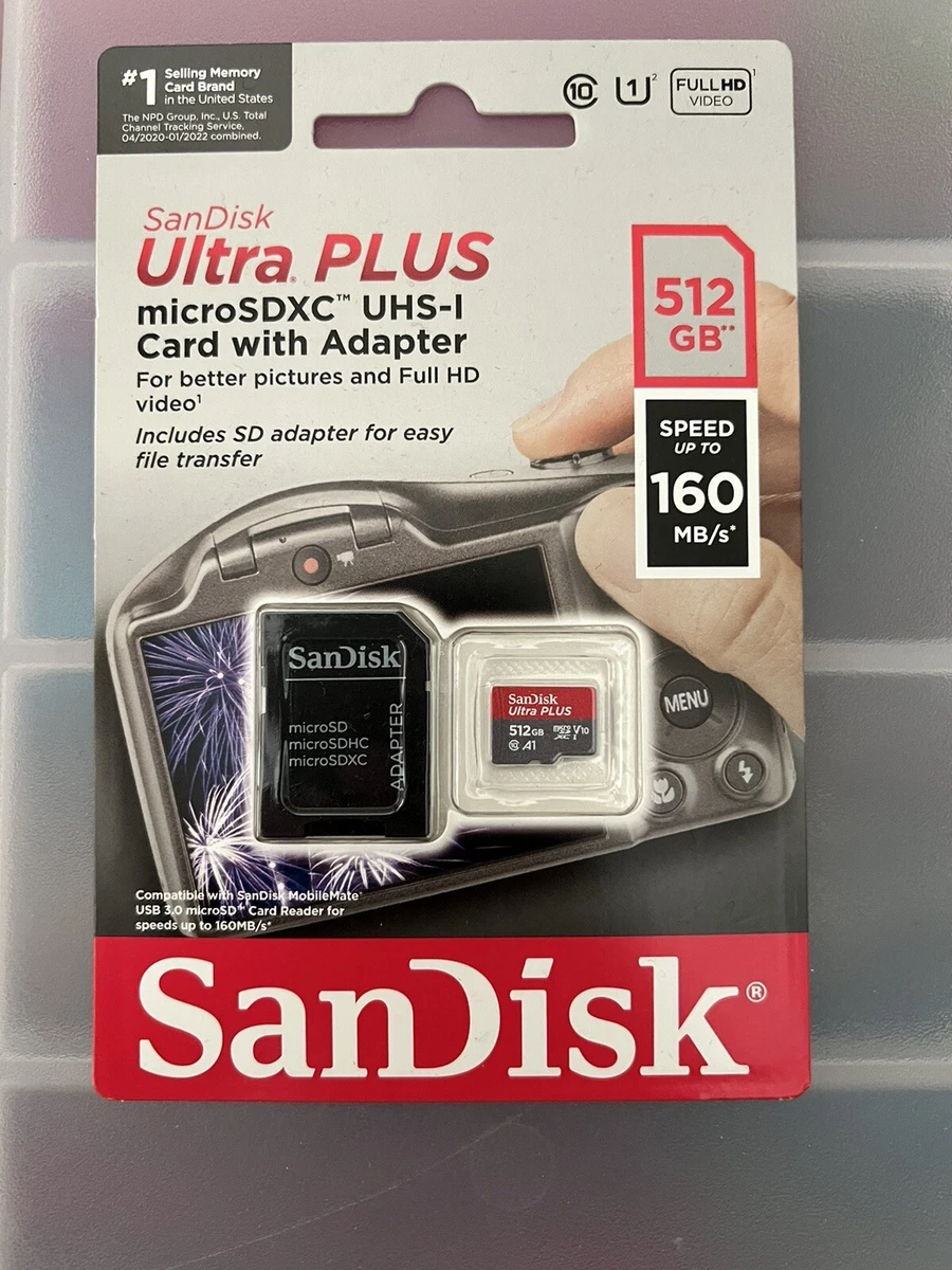 SanDisk - Extreme Plus 512gb microSDXC UHS-I Memory Card