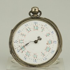 Rare Antique Silver Pocket Watch Men's no fusee duplex chronometer no repeater