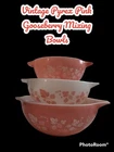 VTG Pyrex Nesting Gooseberry Cinderella Mixing Bowl Set 3 Pink White