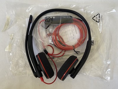 Plantronics Headset Poly Black Wire 3200 Series 3220 Type A Corded Open Box