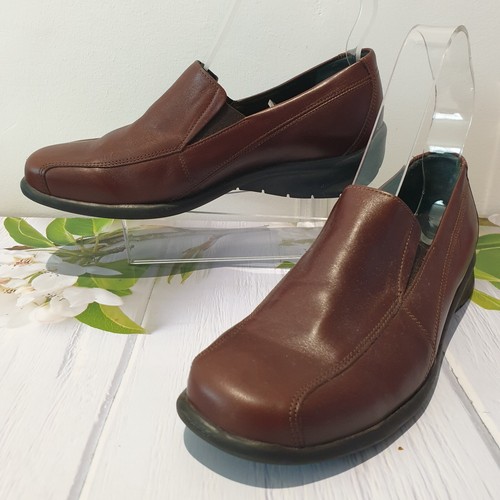 PADDERS Ladies UK 5 SHOES Slip On BROWN LEATHER Casual Comfort EU 38 Non Slip - 第 1/13 張圖片