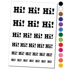 Hi Text Temporary Tattoo Water Resistant Fake Body Art Set Collection