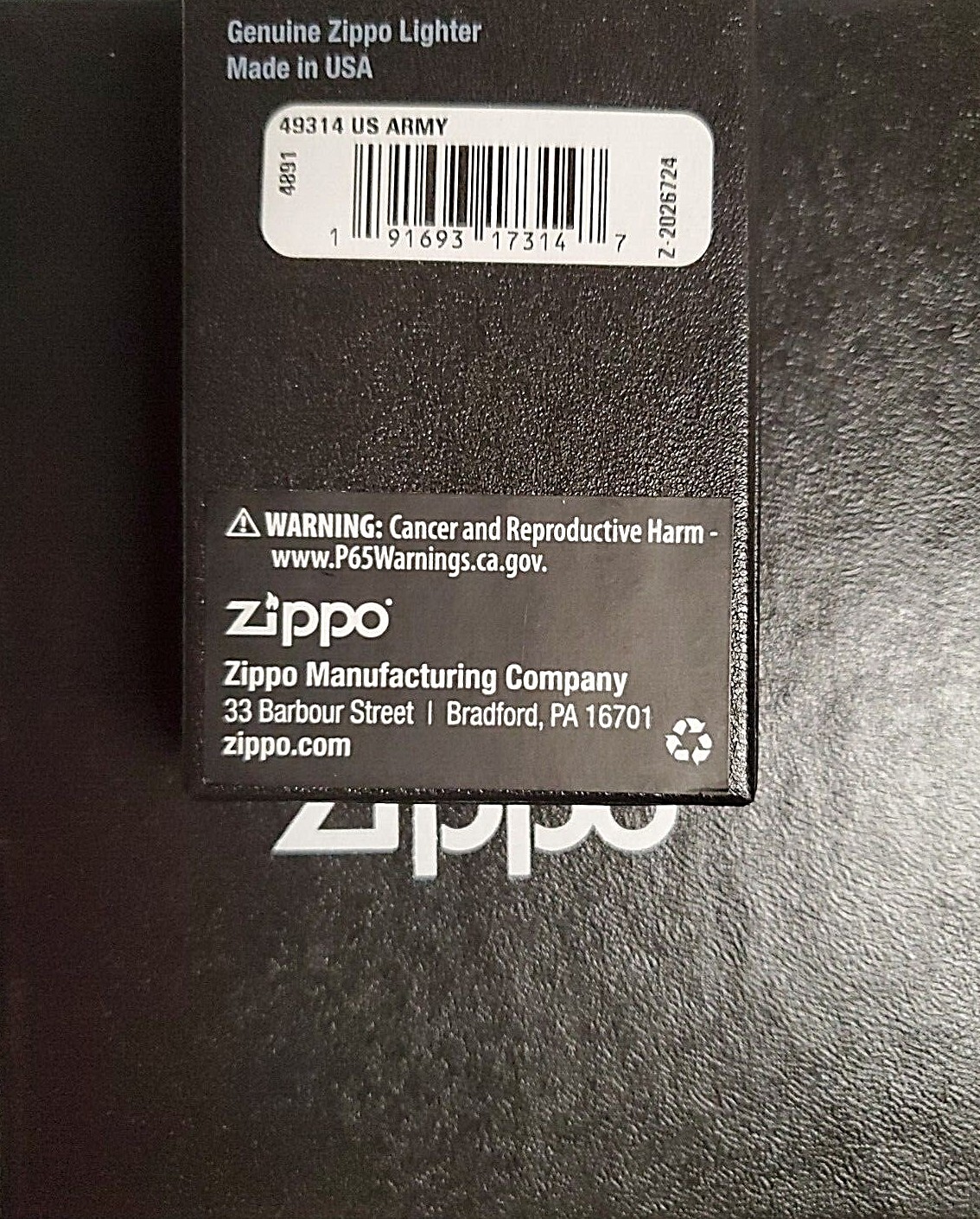 Zippo Lighter US Army Brass Gift Set #103