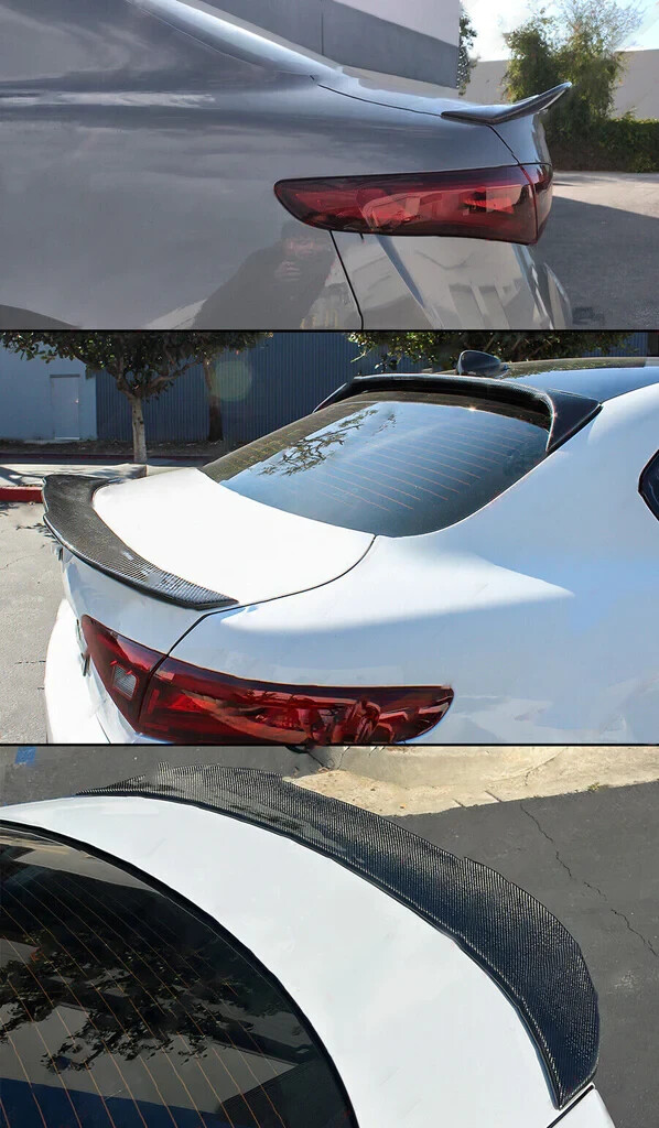 Carbon Fiber Trunk Spoiler For 2017-2022 Alfa Romeo Giulia - Highkick Duckbill Wing, Adhesive Mount, Rear Lid