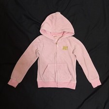 Juicy Couture Pink Crushed Velvet Girls Full Zip Hoodie Size 6
