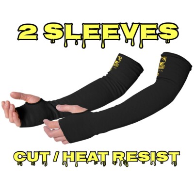  (1 Pair) 18'' Protective Arm Sleeves w/ Thumb Hole Cut Heat Resistant Mechanic