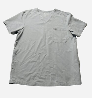Figs 3-Pocket Scrub Top Tech Collection Light Gray Shirt TM3000 Adult Large