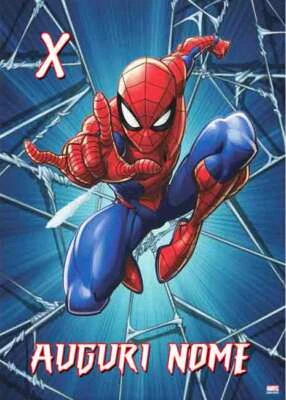 Cialda SPIDERMAN Uomo Ragno con NOME Decorazione Torta Ostia Zucchero
