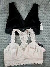 Lot of 2 Unlined Bralette Size Medium Auden Women's Black Lace Racerback Jezebel