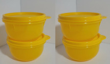 Tupperware Ideal Bowls Setof 4  Seals  Sheer Yellow Great for kids snacks New