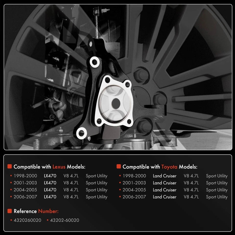 Steering Knuckle Front Left for Toyota Land Cruiser Lexus LX470 4.7L 4320260020 - Image 2 of 4