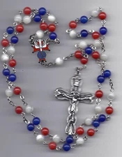 Knights of Columbus-Patriotic Red-White-Blue rosary  "MTKENT55"