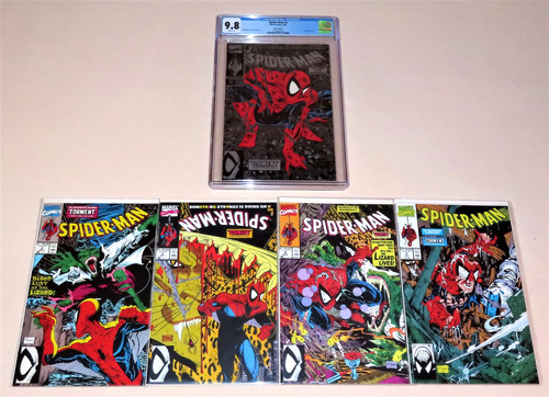 Spider-Man #1 Silver Variant, CGC 9.8 "Torment"; the COMPLETE set #1-#5!  MT/NM!