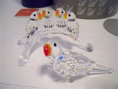 SWAROVSKI PARROT & BABY LOVEBIRDS SET 294047 199123 | eBay